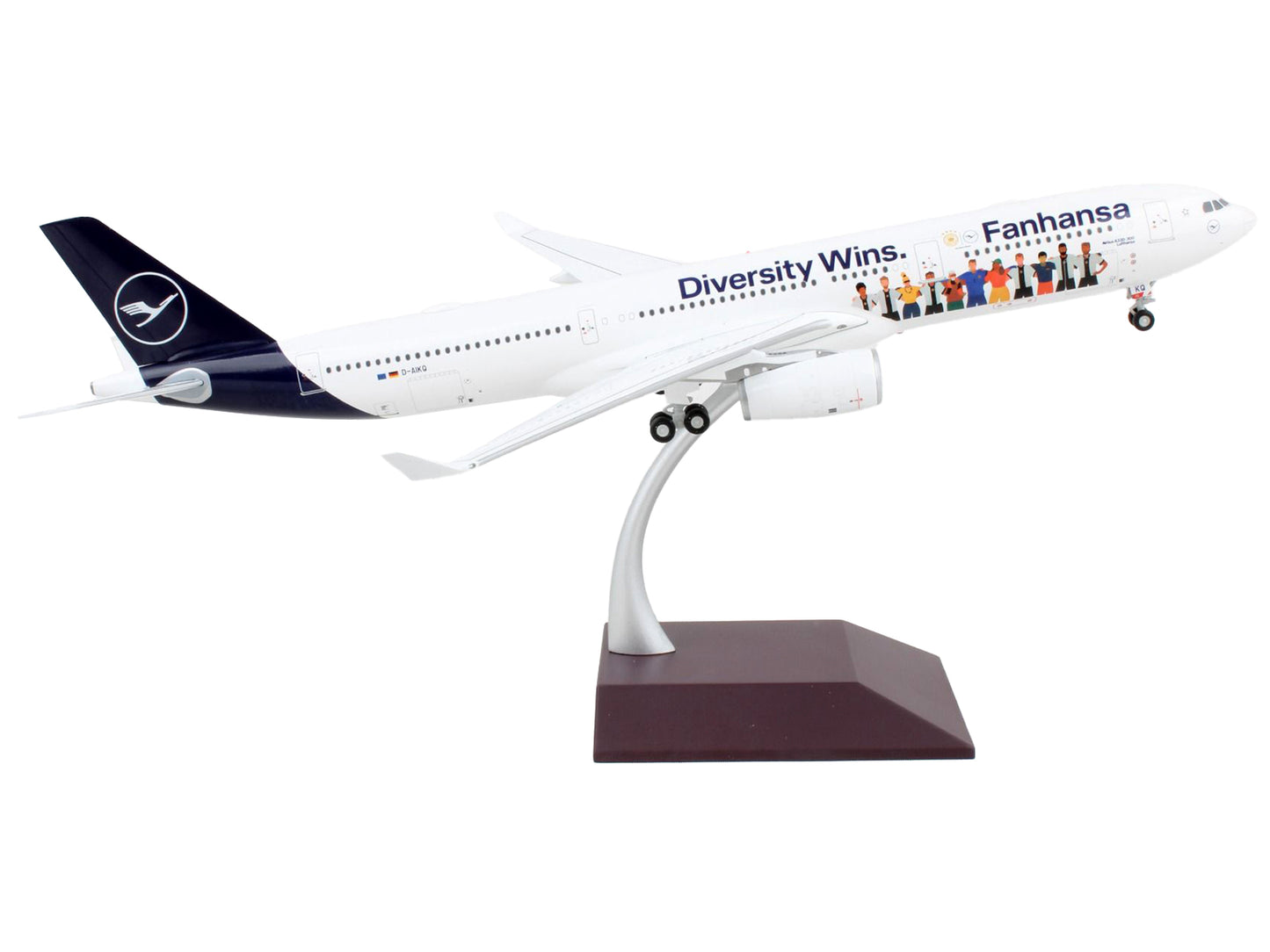 GeminiJets Airbus A330-300 Commercial Aircraft "Lufthansa - Diversity Wins" White with Blue Tail "Gemini 200" Series 1/200 Diecast Model Airplane by GeminiJets
