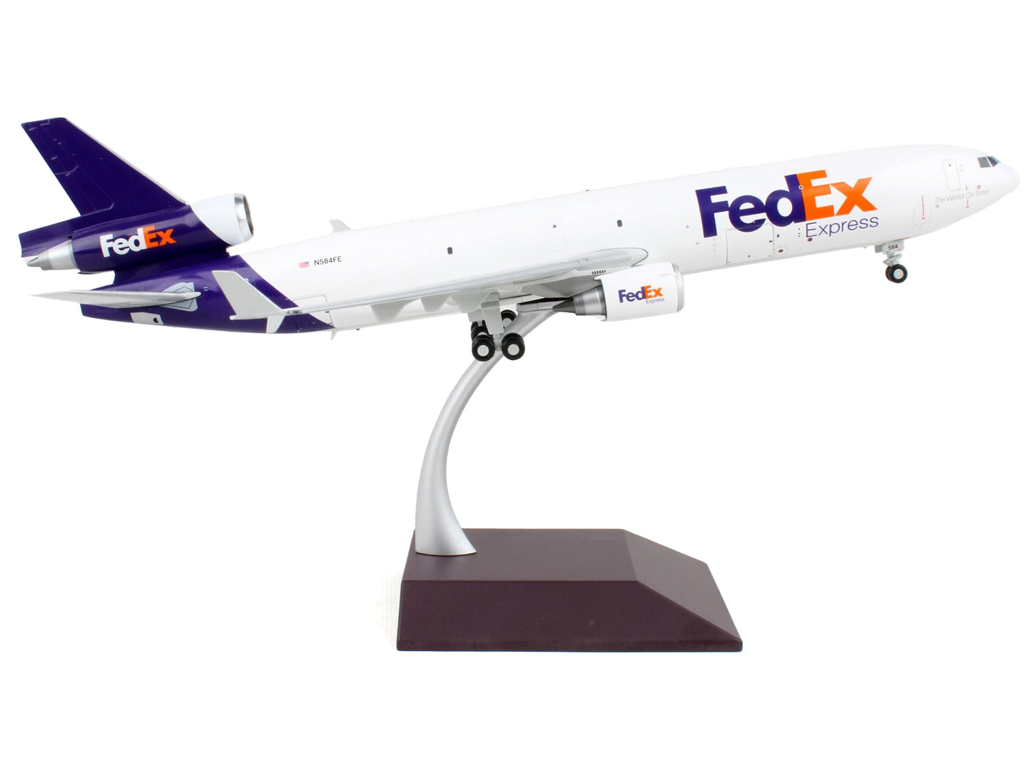 GeminiJets McDonnell Douglas MD-11F Commercial Aircraft "Federal Express" White with Purple Tail "Interactive Series" 1/200 Diecast Model Airplane by GeminiJets