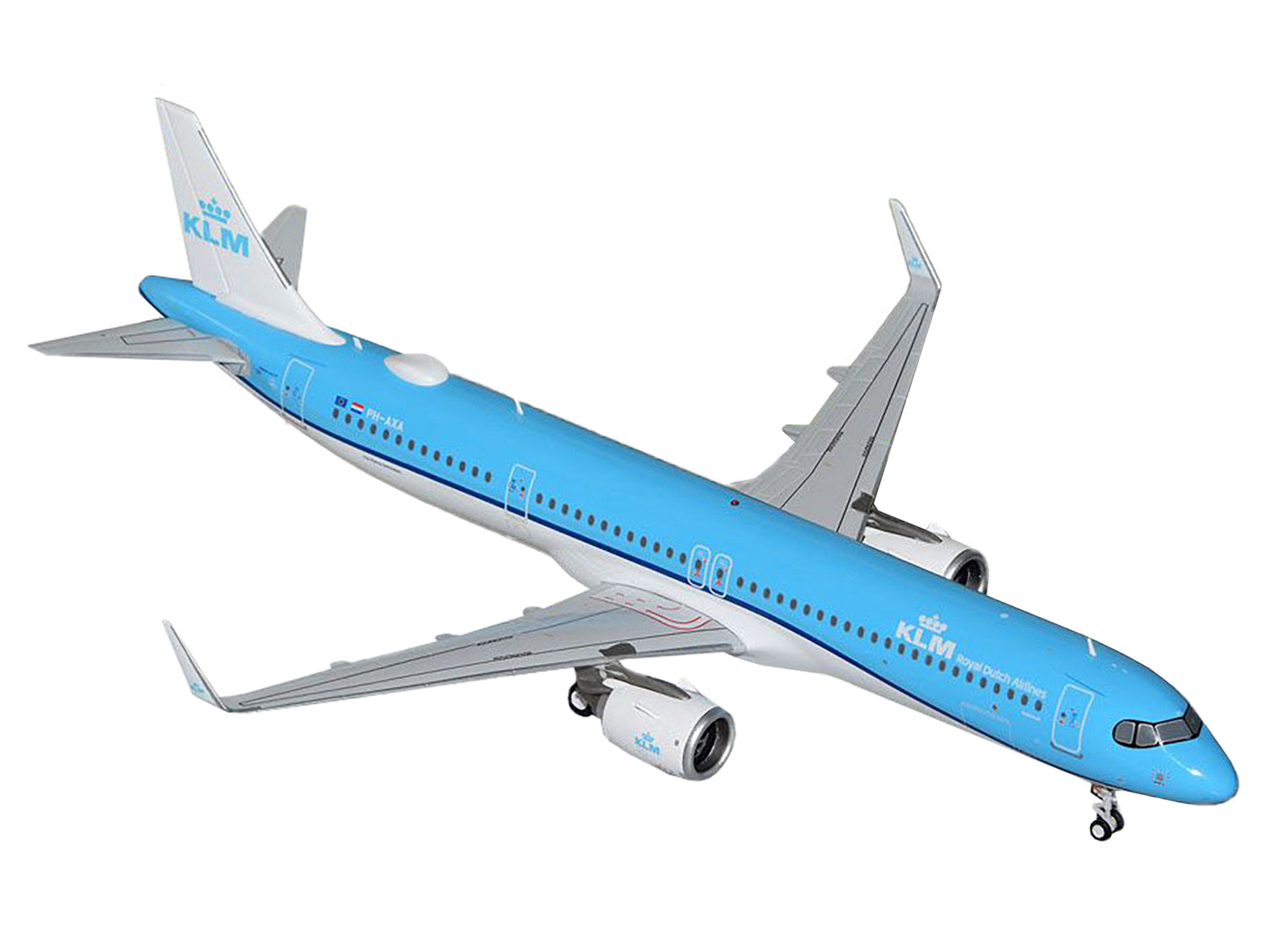 GeminiJets Airbus A321neo Commercial Aircraft "KLM Royal Dutch Airlines" (PH-AXA) Blue and White "Gemini 200" Series 1/200 Diecast Model Airplane by GeminiJets