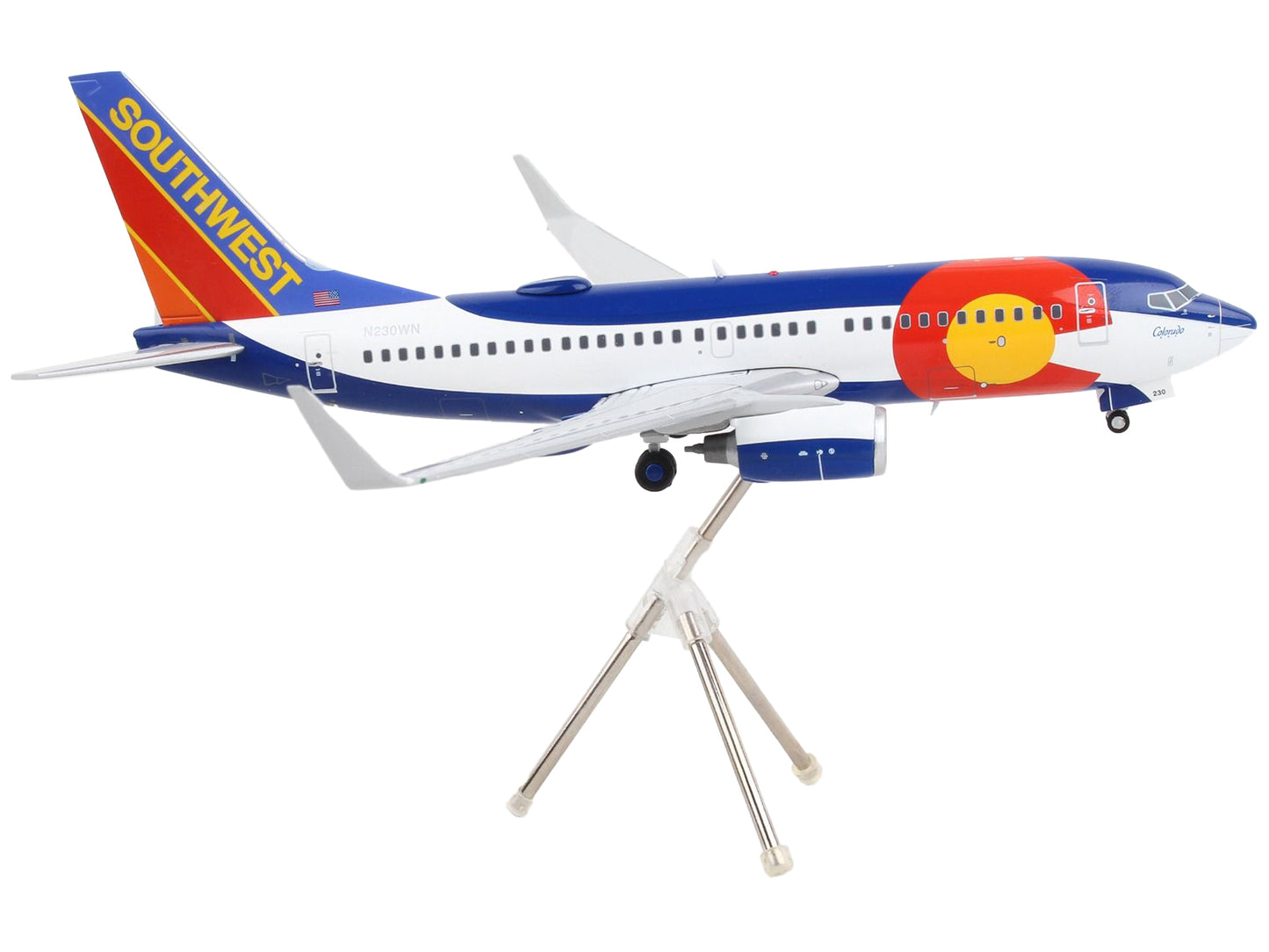 GeminiJets Boeing 737-700 Commercial Aircraft "Southwest Airlines - Colorado One" White and Blue "Gemini 200" Series 1/200 Diecast Model Airplane by GeminiJets