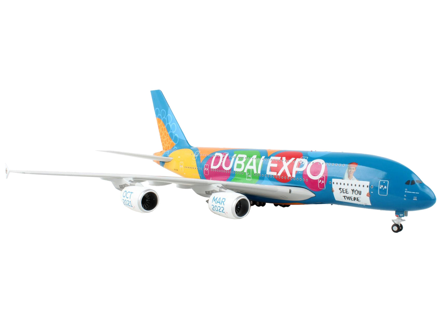 GeminiJets Airbus A380-800 Commercial Aircraft "Emirates Airlines - Dubai Expo" "Gemini 200" Series 1/200 Diecast Model Airplane by GeminiJets