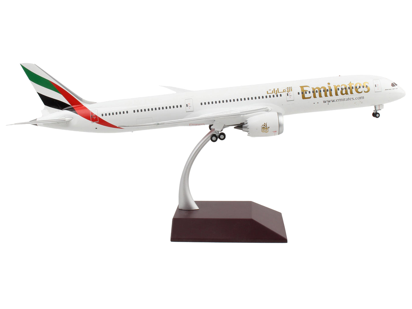 GeminiJets Boeing 787-10 Commercial Aircraft "Emirates Airlines" White with Striped Tail "Gemini 200" Series 1/200 Diecast Model Airplane by GeminiJets