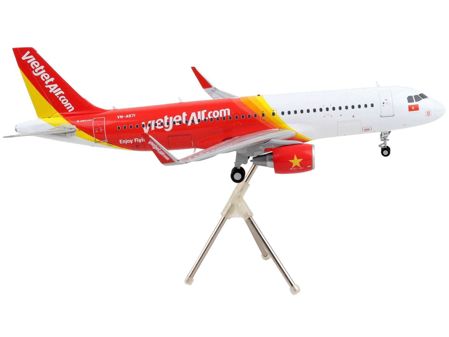 GeminiJets Airbus A320 Commercial Aircraft "VietJet Air" White and Red "Gemini 200" Series 1/200 Diecast Model Airplane by GeminiJets