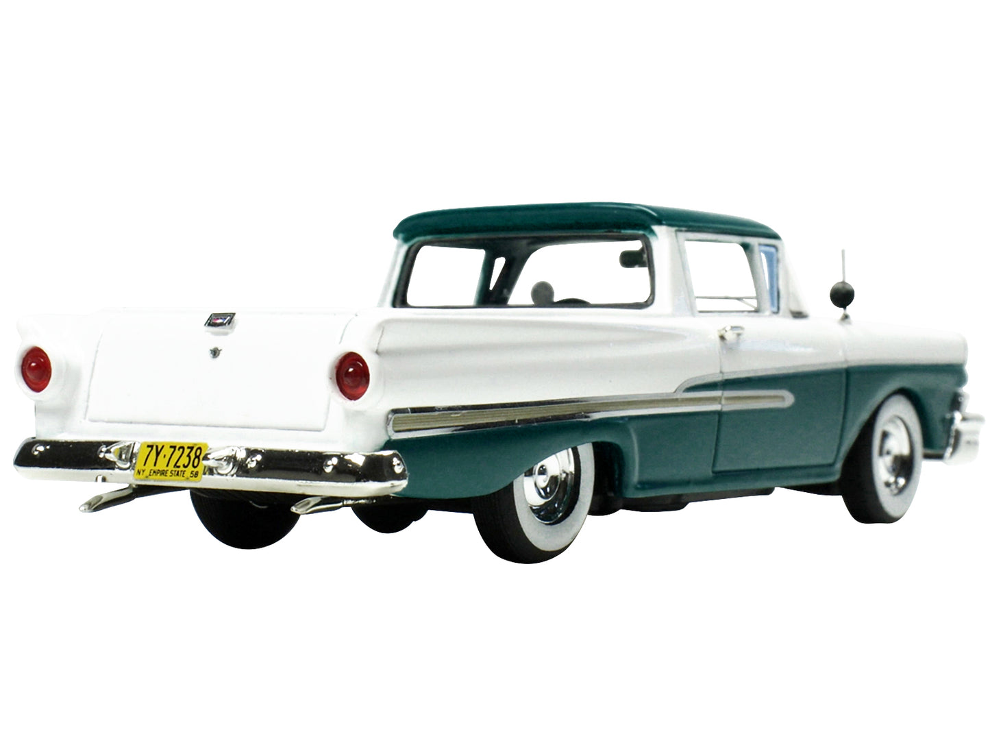 Goldvarg Collection 1958 Ford Ranchero Gulfstream Blue and White with Blue Interior Limited Edition to 180 pieces Worldwide 1/43 Model Car by Goldvarg Collection