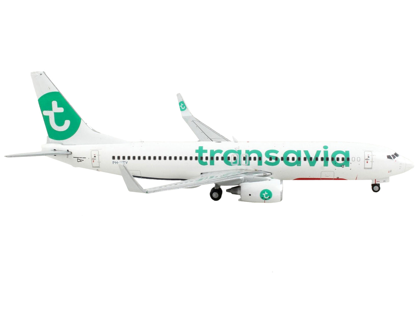 GeminiJets Boeing 737-800 Commercial Aircraft "Transavia Airlines" White with Green Tail 1/400 Diecast Model Airplane by GeminiJets