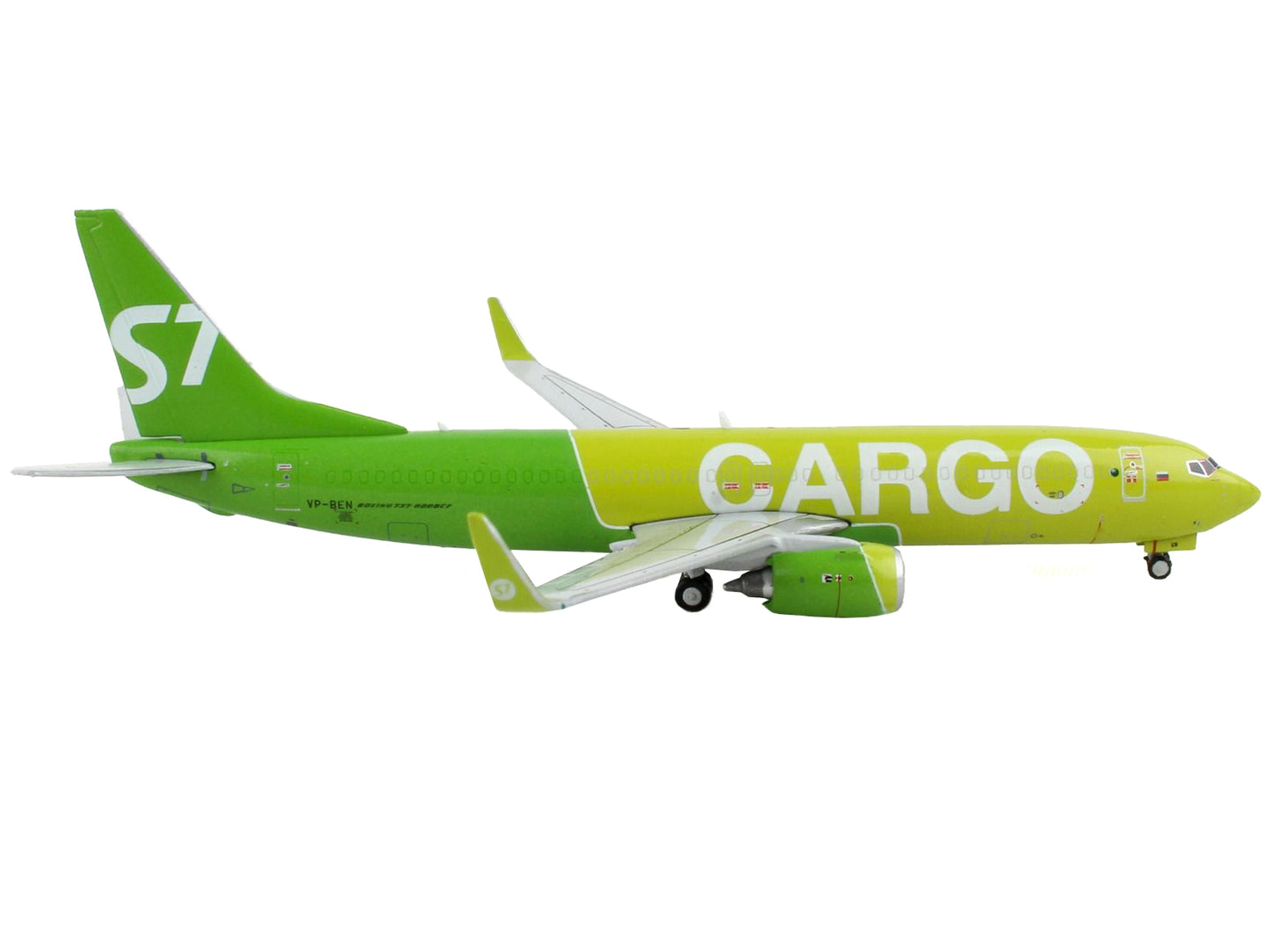 GeminiJets Boeing 737-800BCF Commercial Aircraft "S7 Airlines Cargo" Green 1/400 Diecast Model Airplane by GeminiJets