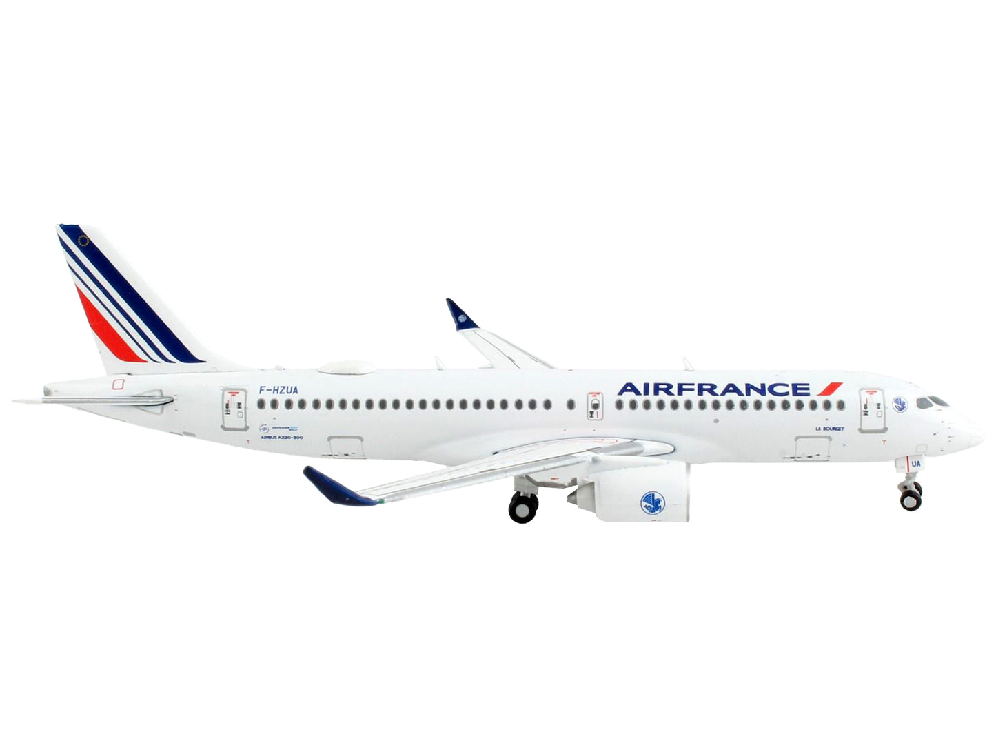 GeminiJets Airbus A220-300 Commercial Aircraft "Air France" White with Tail Stripes 1/400 Diecast Model Airplane by GeminiJets