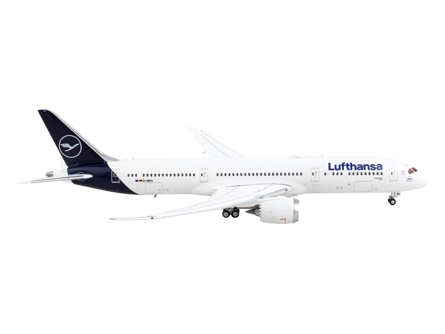 GeminiJets Boeing 787-9 Commercial Aircraft with Flaps Down "Lufthansa" White with Dark Blue Tail 1/400 Diecast Model Airplane by GeminiJets