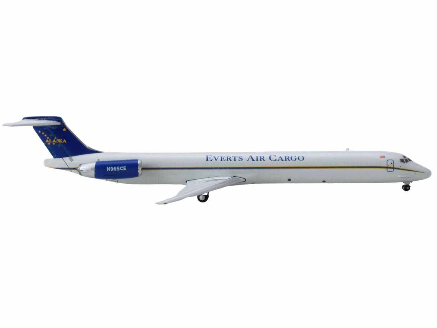 GeminiJets McDonnell Douglas MD-83 Commercial Aircraft "Everts Air Cargo" (N965CE) White with Blue Tail 1/400 Diecast Model Airplane by GeminiJets