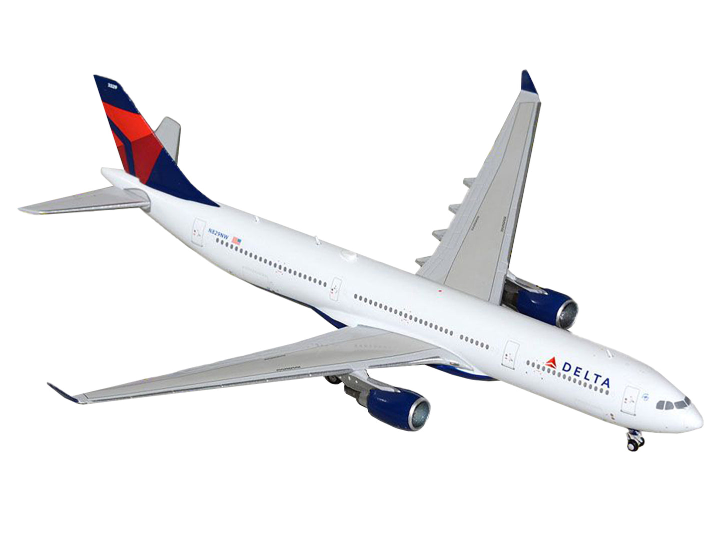 GeminiJets Airbus A330-300 Commercial Aircraft "Delta Air Lines" (N829NW) White with Blue and Red Tail 1/400 Diecast Model Airplane by GeminiJets