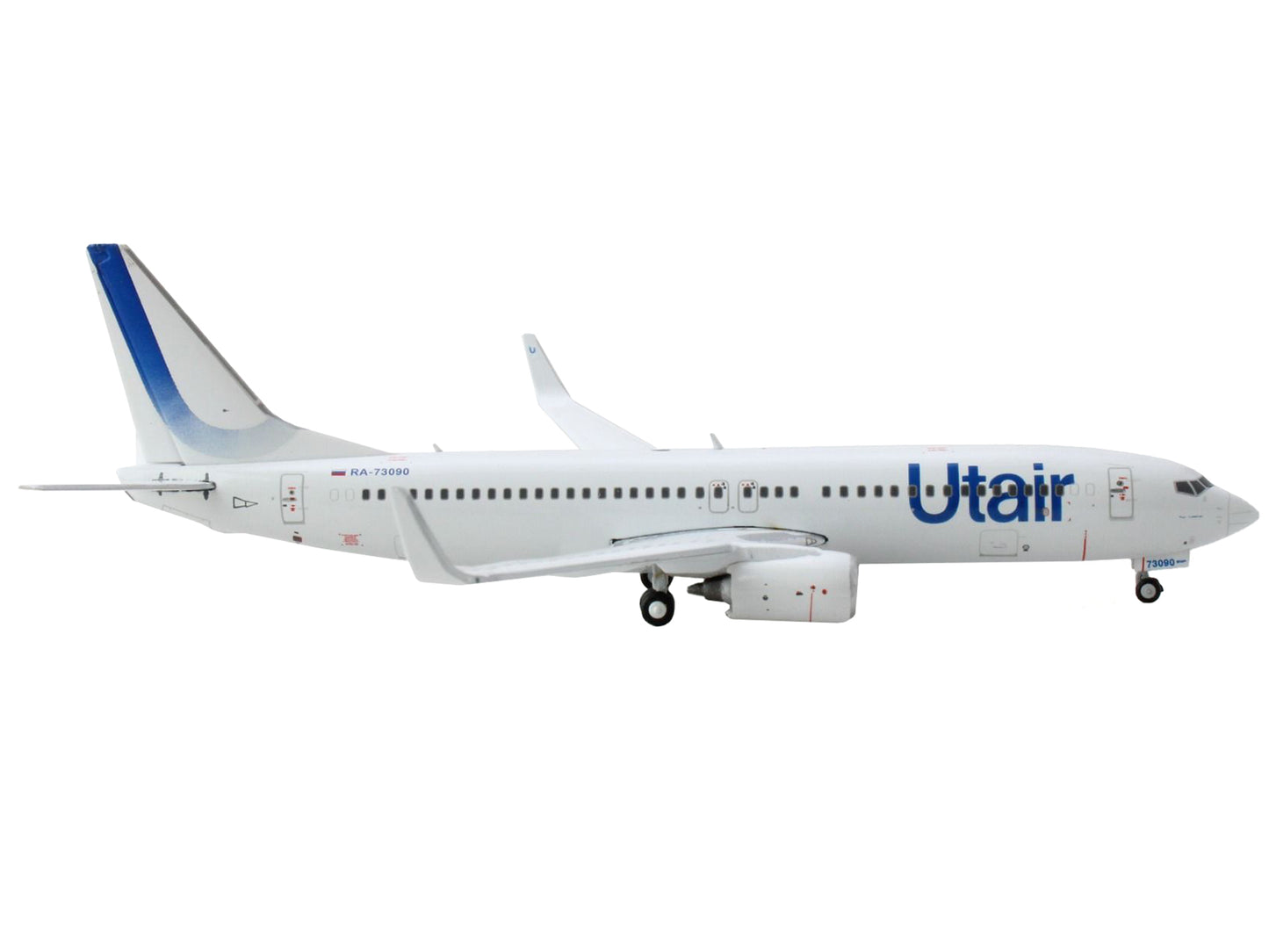 GeminiJets Boeing 737-800 Commercial Aircraft "Utair" White with Blue Tail Stripes 1/400 Diecast Model Airplane by GeminiJets