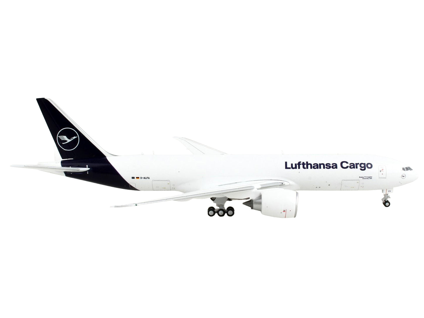 GeminiJets Boeing 777F Commercial Aircraft "Lufthansa Cargo" White with Dark Blue Tail 1/400 Diecast Model Airplane by GeminiJets