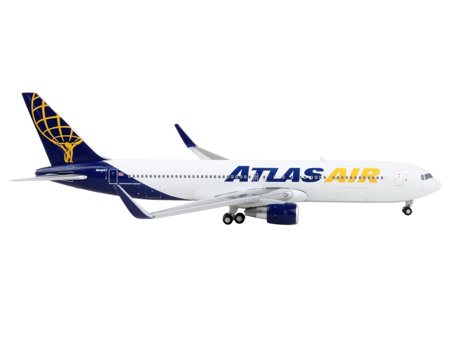 GeminiJets Boeing 767-300ER Commercial Aircraft "Atlas Air" White and Blue 1/400 Diecast Model Airplane by GeminiJets