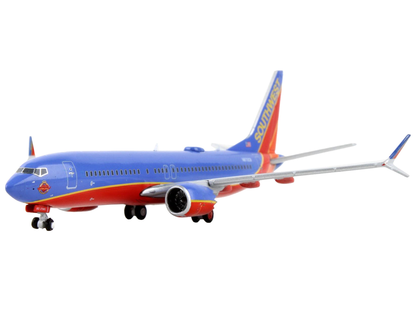 GeminiJets Boeing 737 MAX 8 Commercial Aircraft "Southwest Airlines" Canyon Blue with Red Stripes 1/400 Diecast Model Airplane by GeminiJets