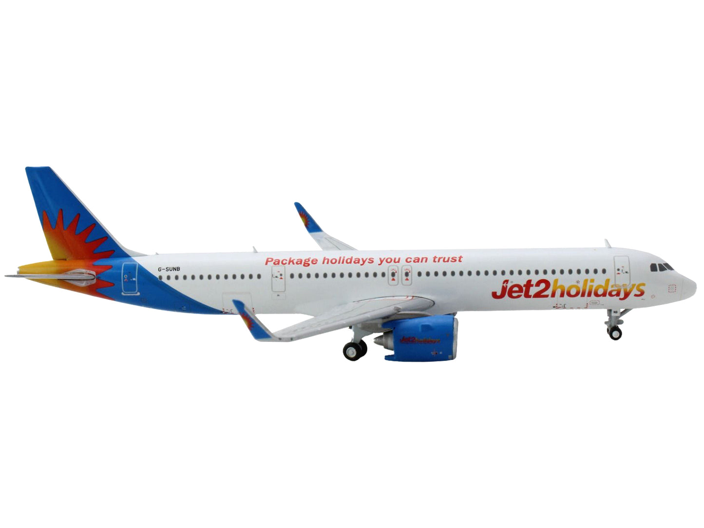 GeminiJets Airbus A321neo Commercial Aircraft "Jet2 Holidays" White with Blue Tail 1/400 Diecast Model Airplane by GeminiJets