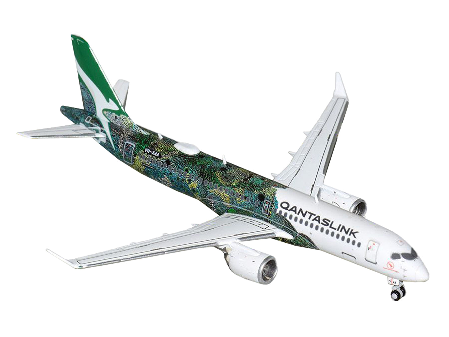 GeminiJets Airbus A220-300 Commercial Aircraft "QantasLink - Minyma Kutjara Tjukurpa" (VH-X4A) White with Graphics 1/400 Diecast Model Airplane by GeminiJets