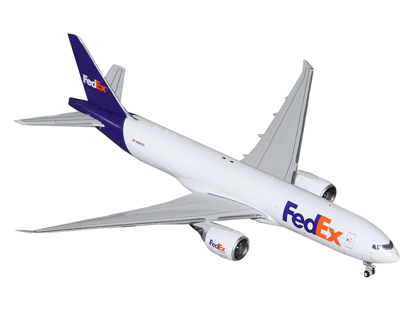 GeminiJets Boeing 777F Commercial Aircraft "FedEx (Federal Express)" (N895FD) White with Purple Tail 1/400 Diecast Model Airplane by GeminiJets