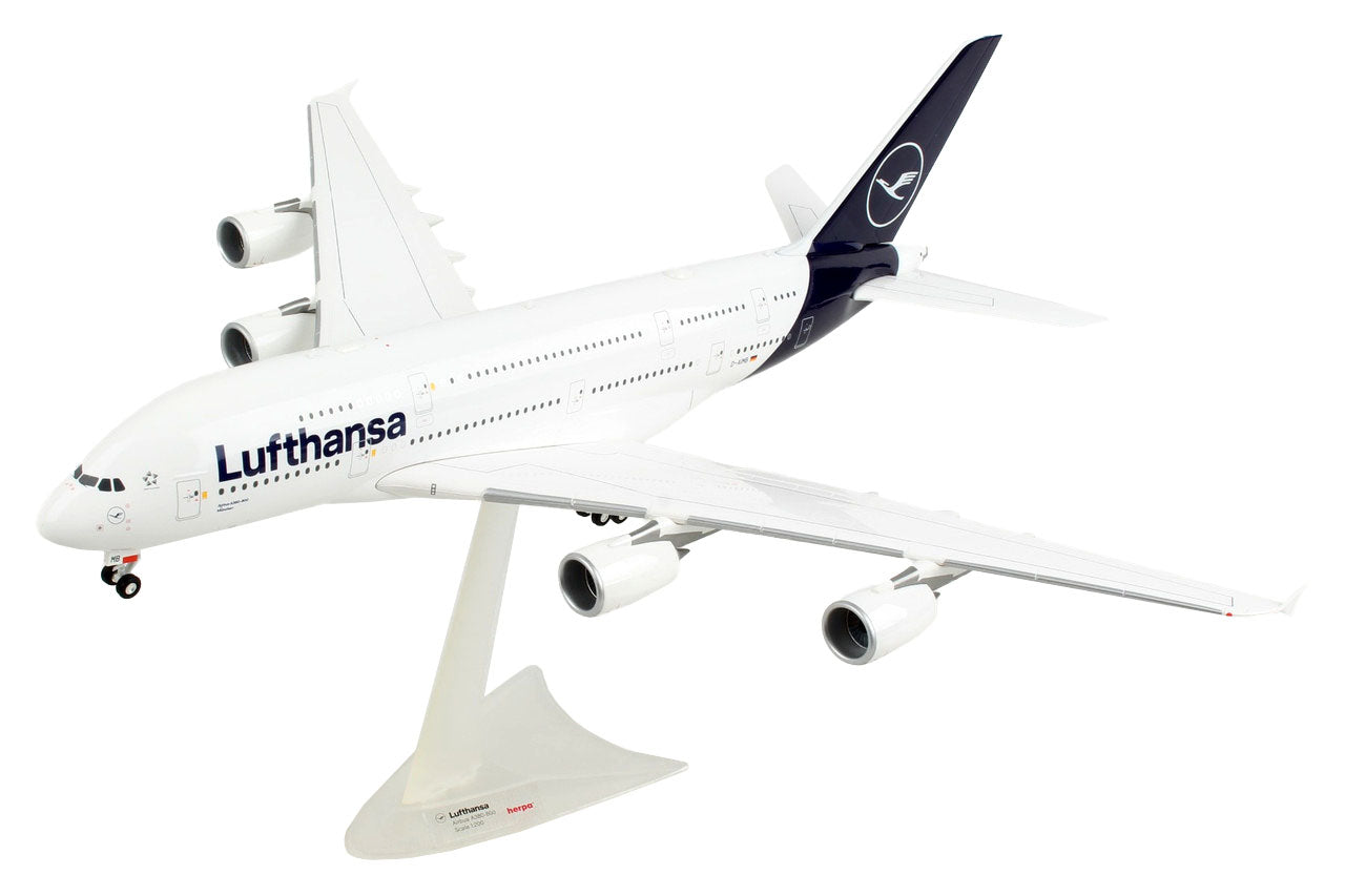 Herpa Airbus A380 Commercial Aircraft "Lufthansa" (D-AIMK) White with Dark Blue Tail 1/200 Plastic Model Airplane by Herpa