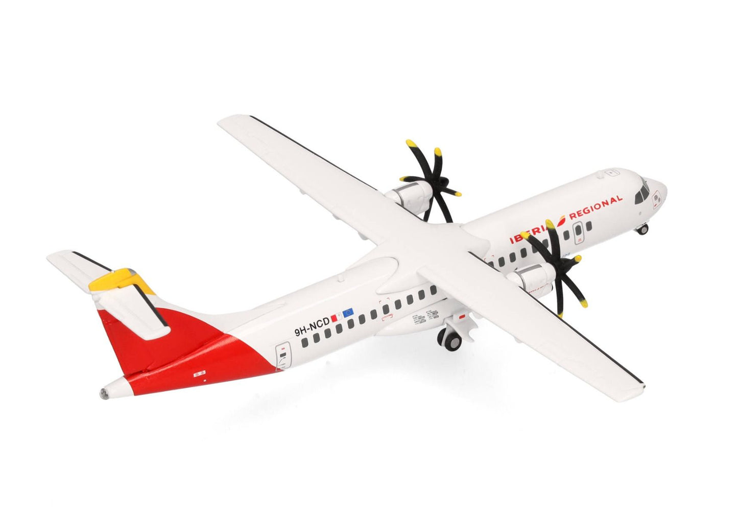 Herpa ATR 72-600 Commercial Aircraft "Iberia Regional" (9H-NCD) White with Red Tail 1/200 Diecast Model Airplane by Herpa