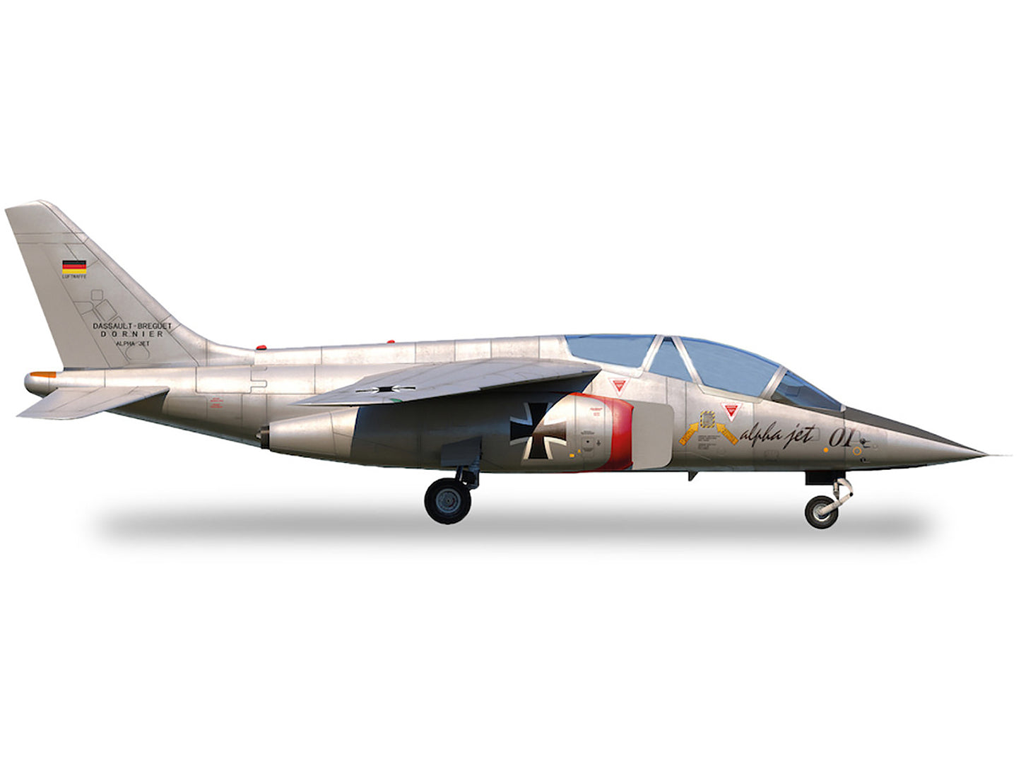 Herpa Dassault Alpha Jet Aircraft "01 Prototype" Registration AT24 "Military" Series 1/72 Diecast Model Airplane by Herpa