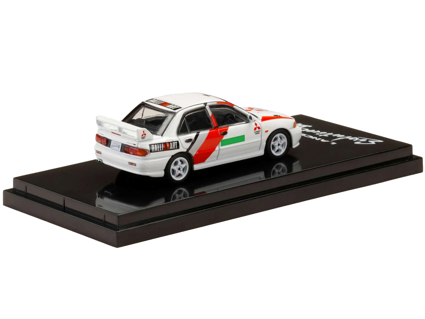Hobby Japan Mitsubishi Lancer RS Evolution III RHD (Right Hand Drive) Scortia White "Groupe A Promotion" 1/64 Diecast Model Car by Hobby Japan