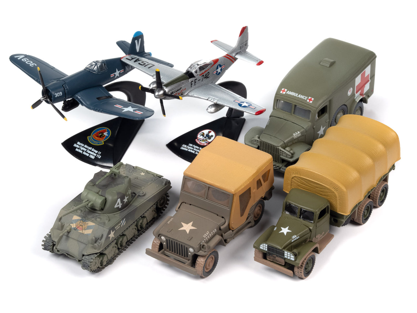 Johnny Lightning "Korea: The Forgotten War" Military Set B of 6 pieces 2023 Release 1 Limited Edition to 2000 pieces Worldwide Diecast Models by Johnny Lightning