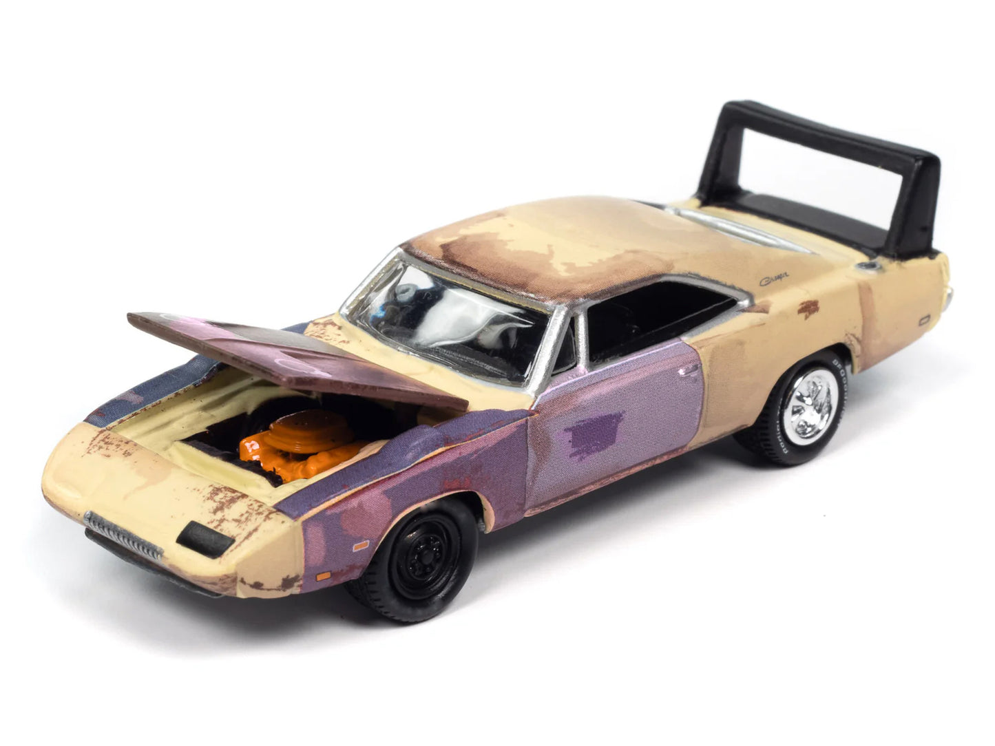 Johnny Lightning 1969 Dodge Charger Daytona Beige (Weathered) "Mystery Matinee" "Pop Culture" 2024 Release 2 1/64 Diecast Model Car by Johnny Lightning