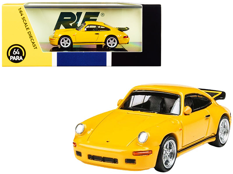 Paragon 1987 RUF CTR Yellowbird Blossom Yellow 1/64 Diecast Model Car by Paragon