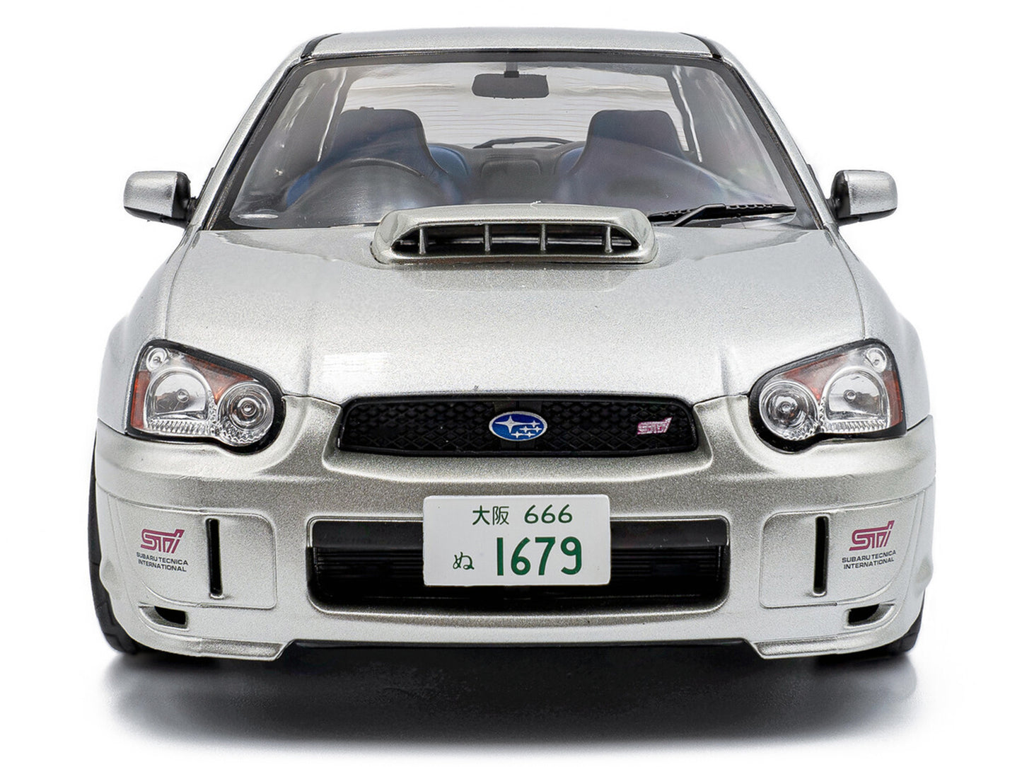2004 Subaru Impreza WRX STI RHD (Right Hand Drive) Premium Silver Effect 1/18 Diecast Model Car by Solido