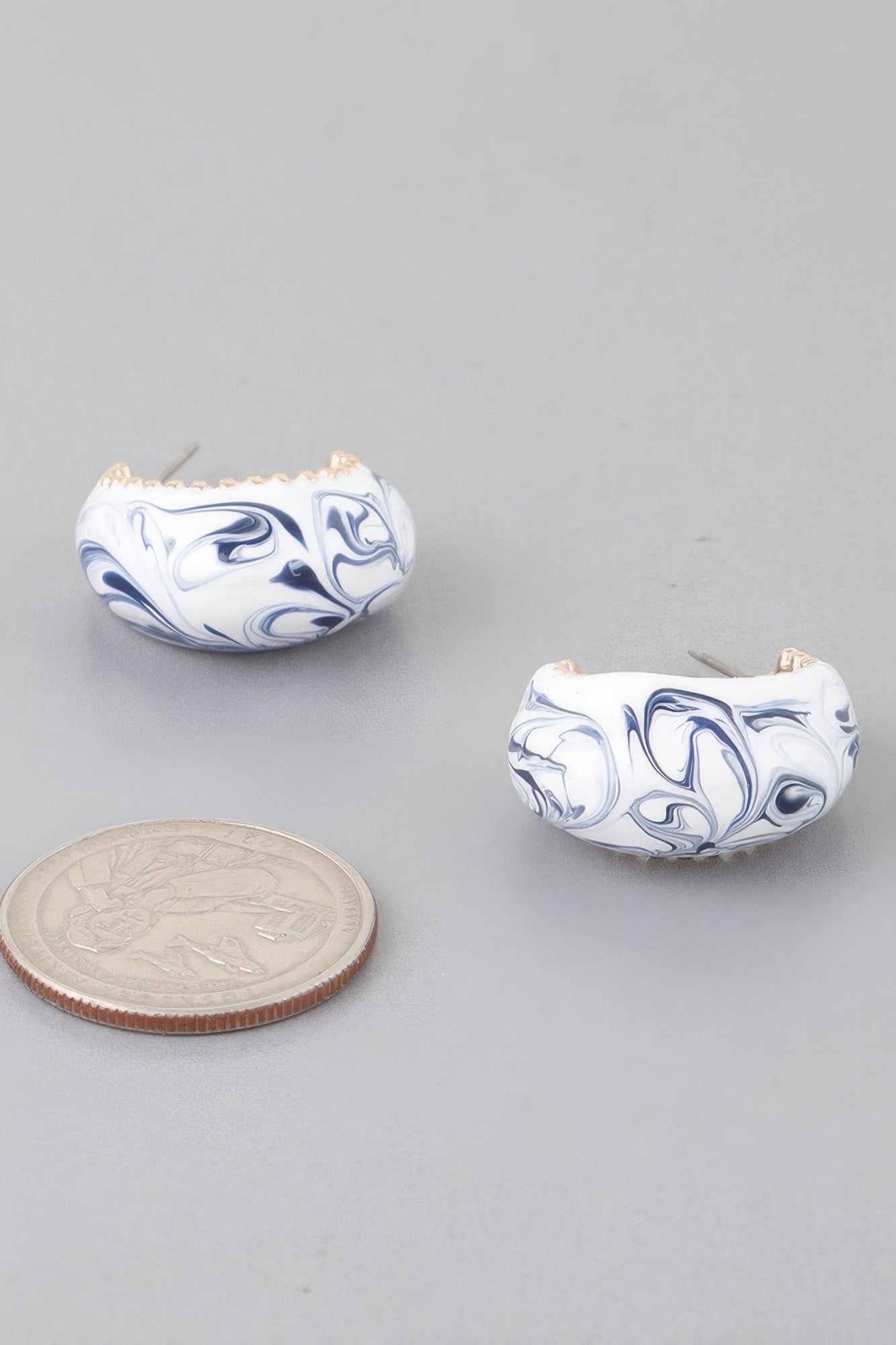 Vintage Marble Swirl Hoop Earrings