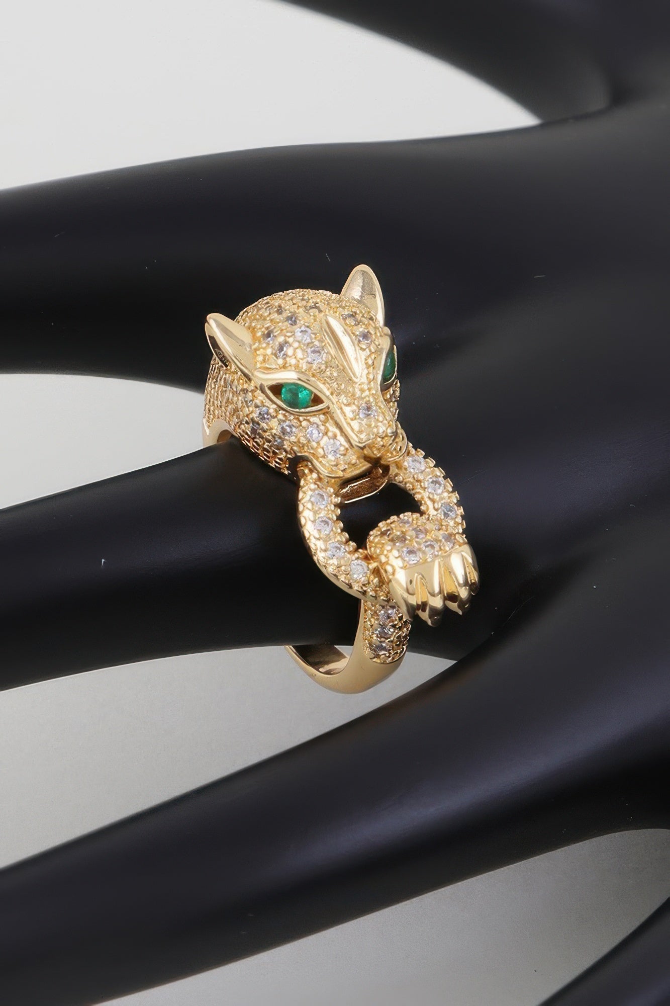 Playful Jaguar Wrap Ring