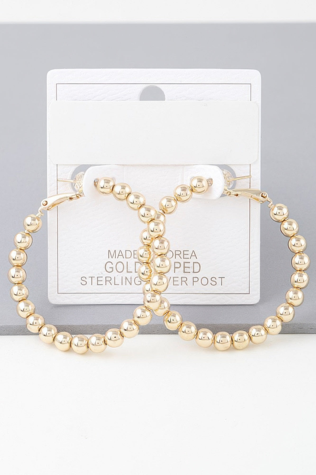 Shiny Beaded Hoop Earrings