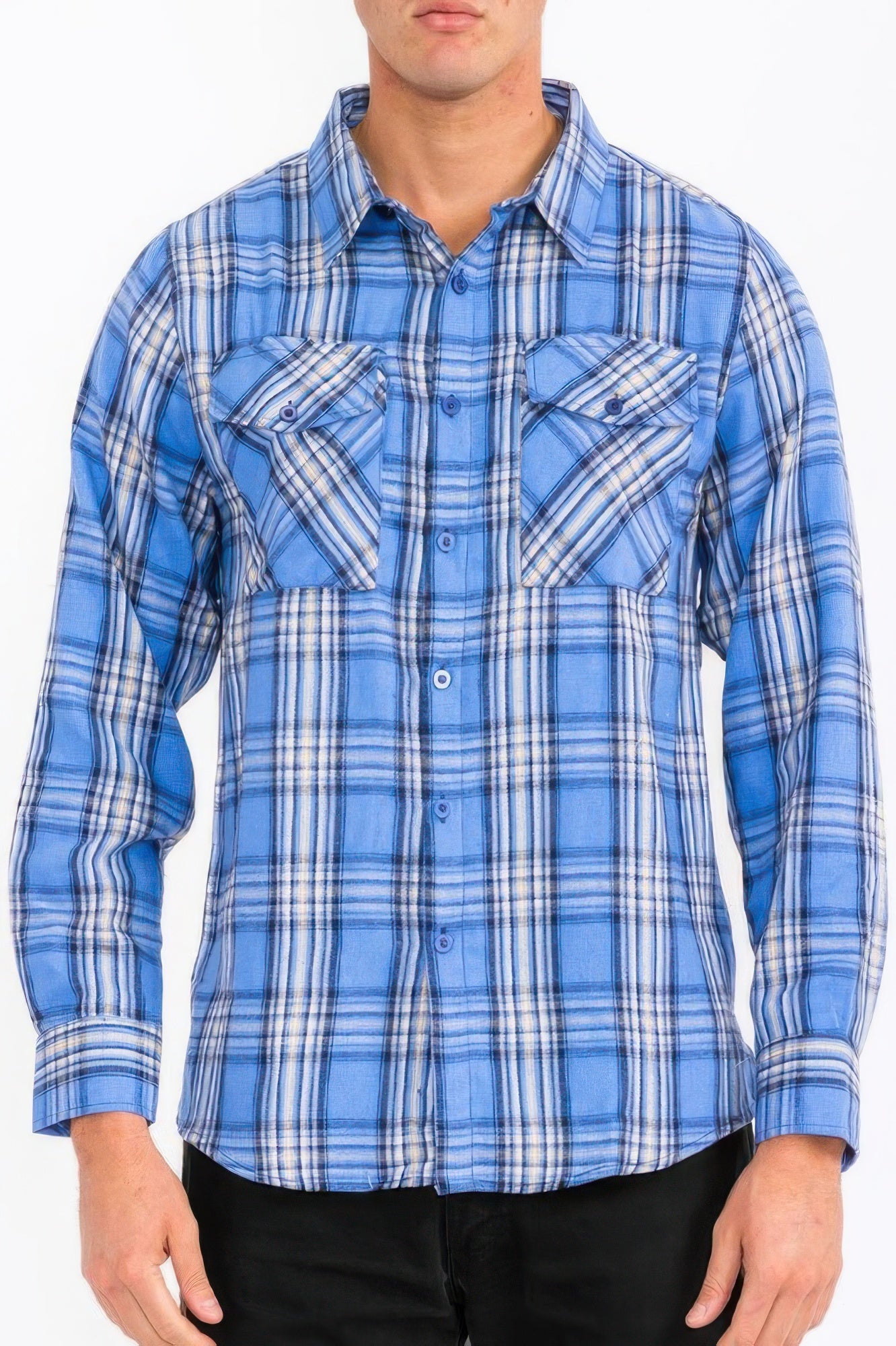 Long Sleeve Flannel Full Plaid Checkered Shirt
