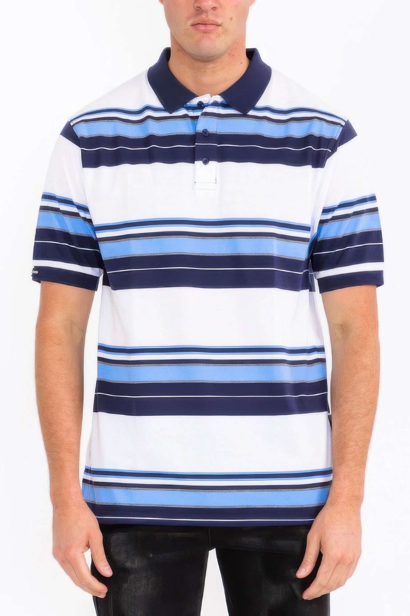 Old School Striped Pique Polo Shirt