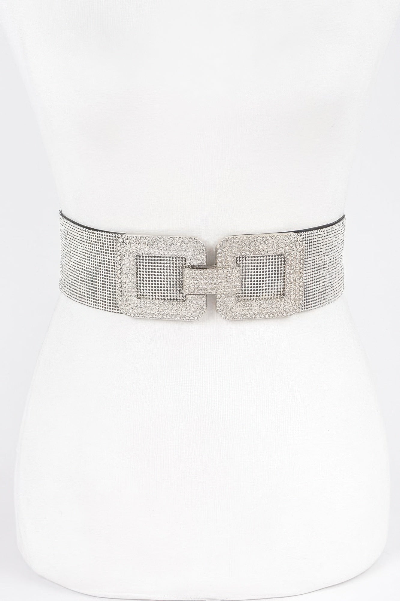 Rhinestone Buckle Elastic Belt