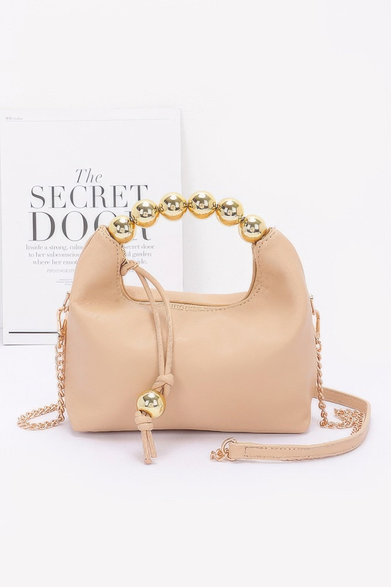 Faux Leather Ccb Ball Handle Bag