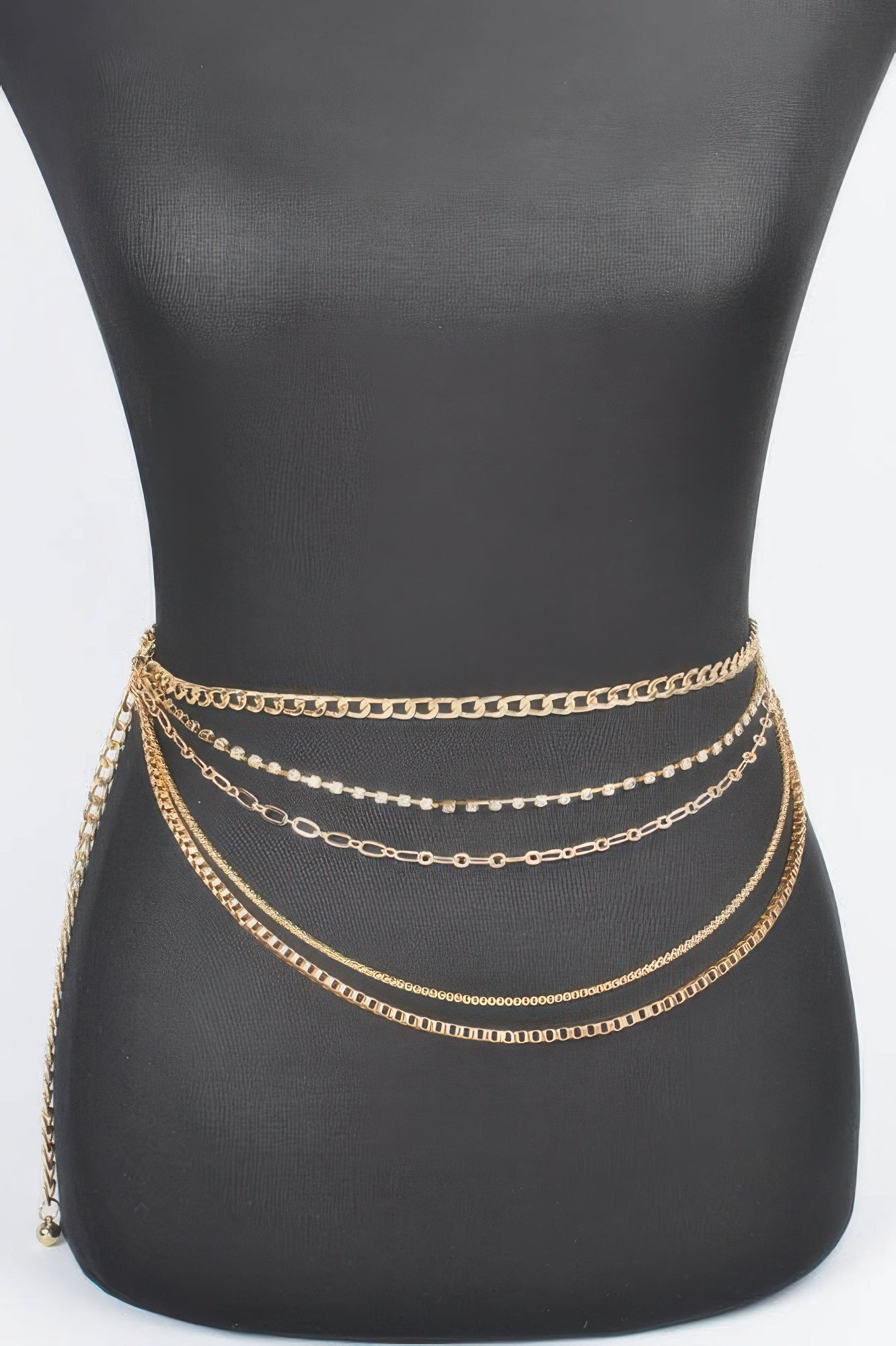 Multi Layered Metal Plus Size Chain Belt