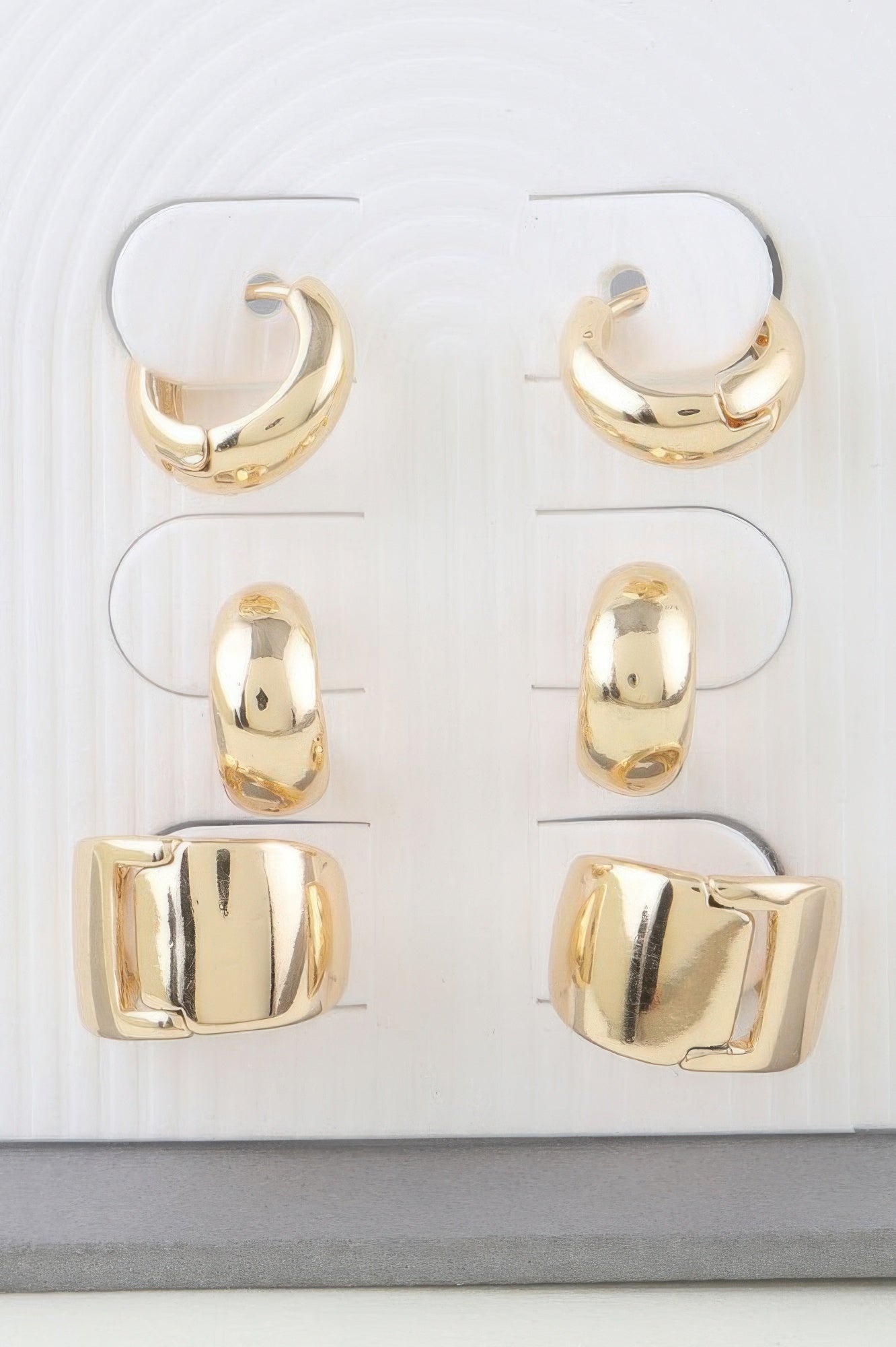 Multi Shiny Hoop Earrings Set