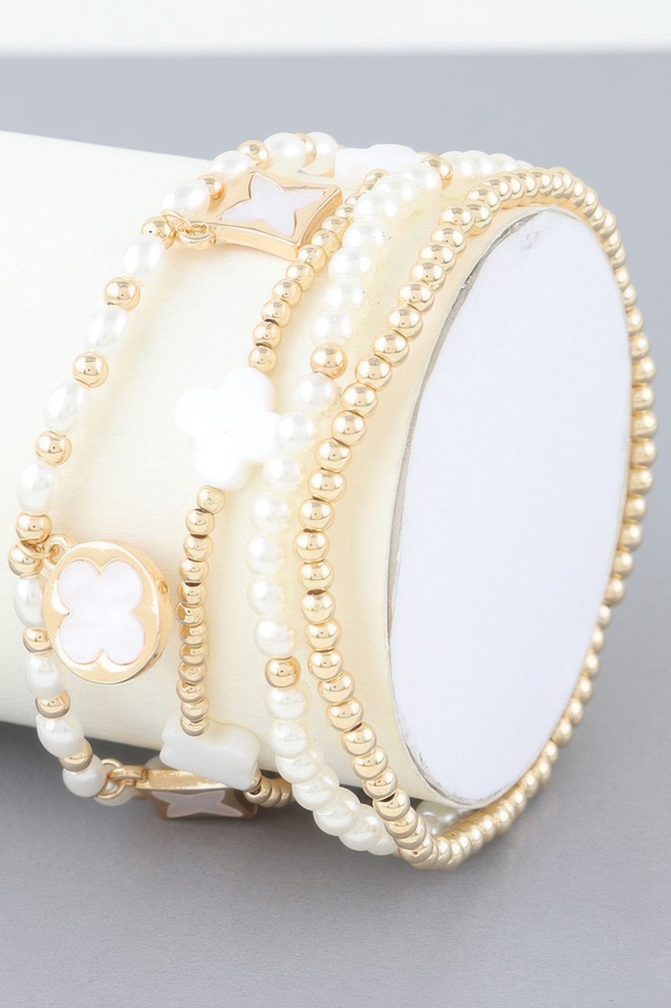 Multi Mini Clover Beaded Bracelet