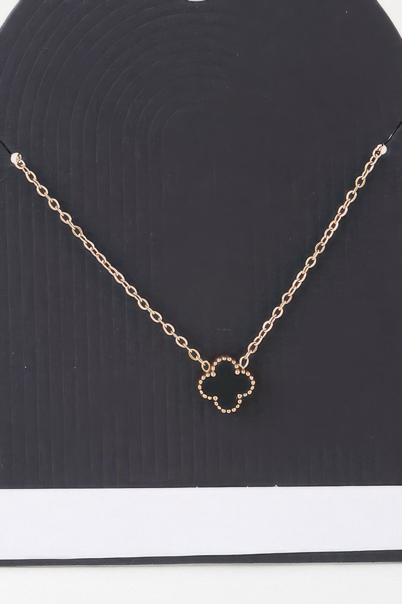 Stone Clover Link Chain Necklace