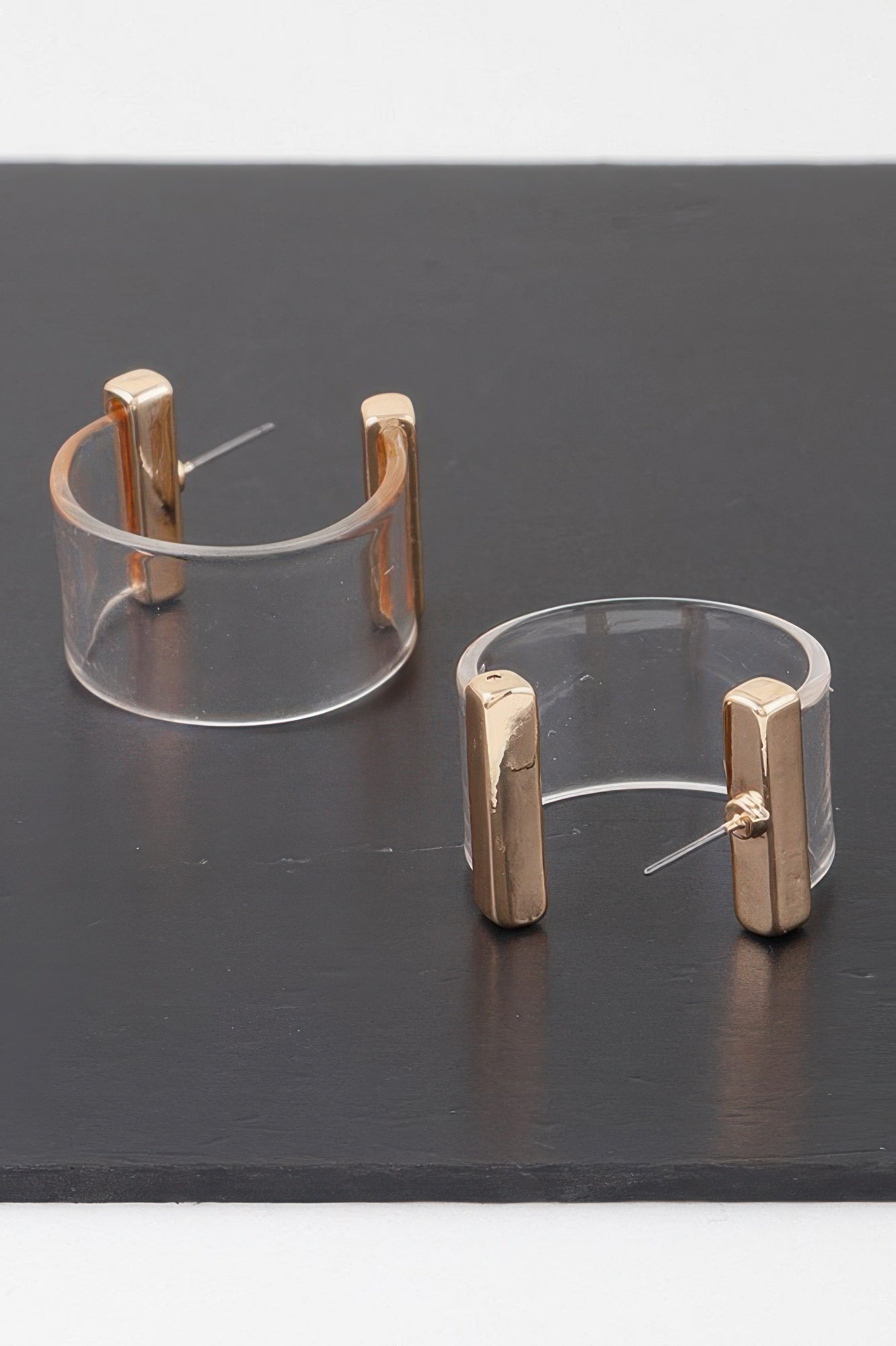 Flat Transparent Hoop Earrings
