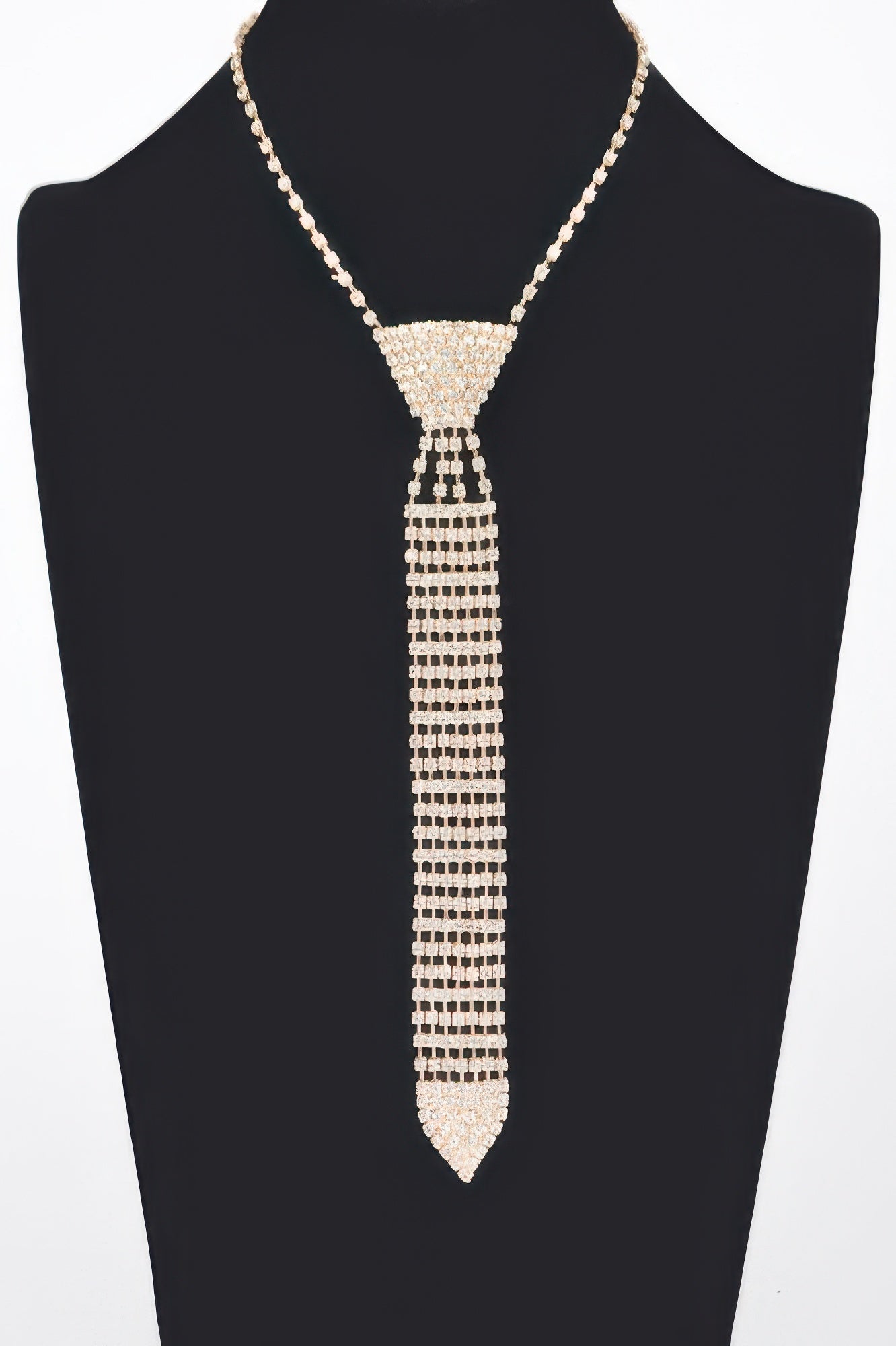 Rhinestone Necktie Necklace