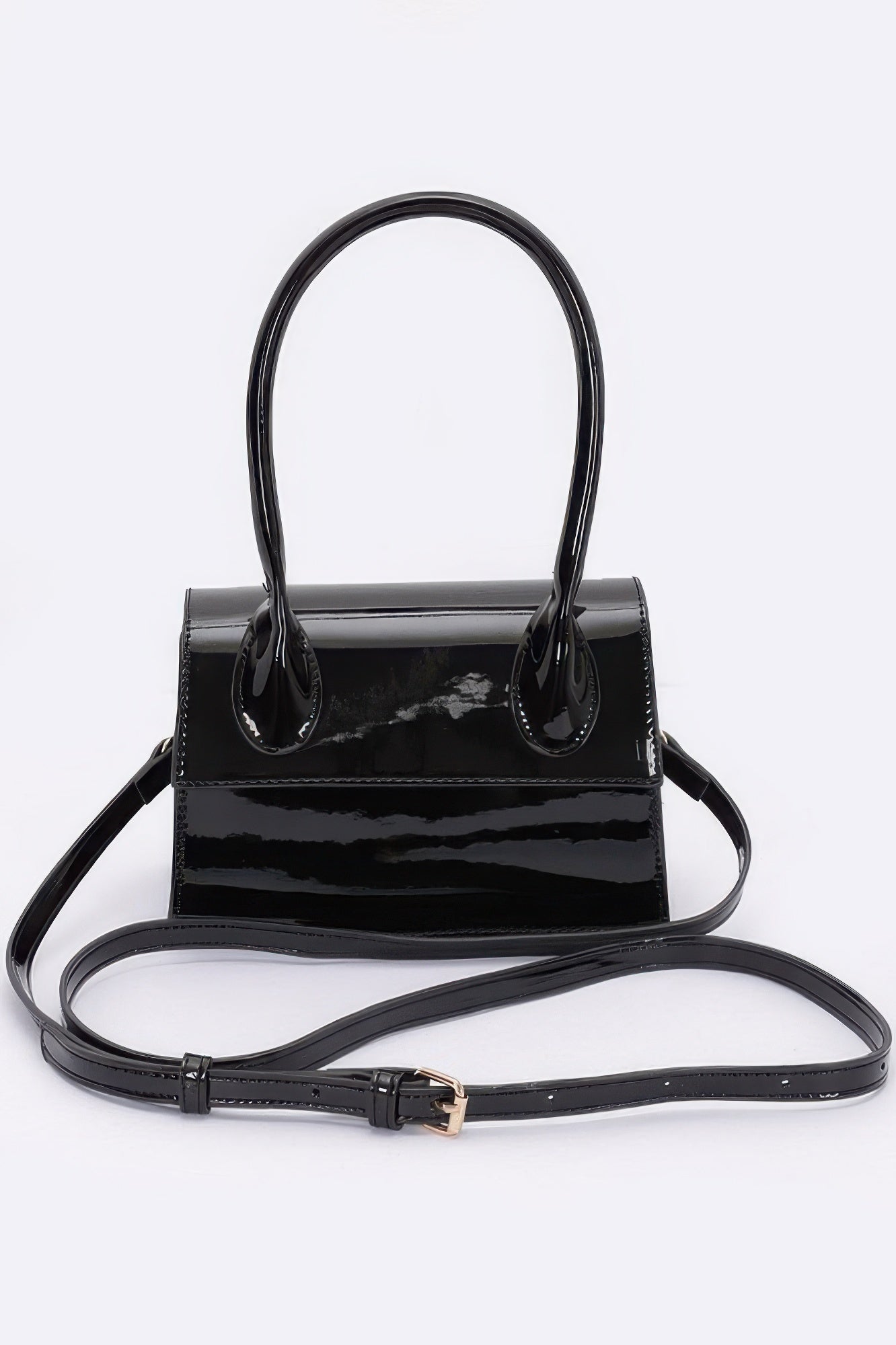 Enamel Top Handle Crossbody Bag