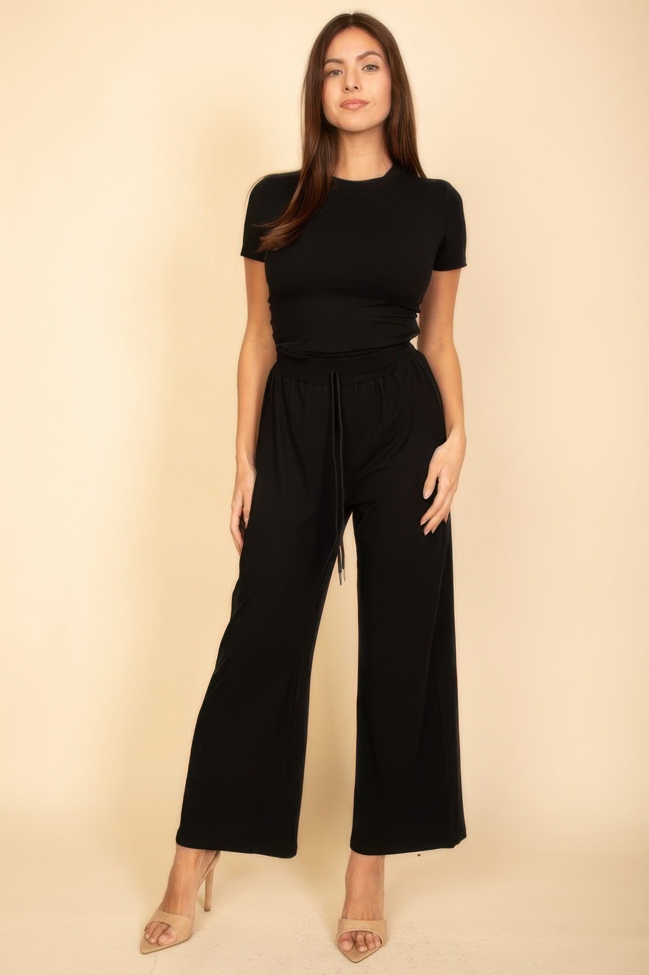Relaxed Fit Top And Wide-leg Pants Set