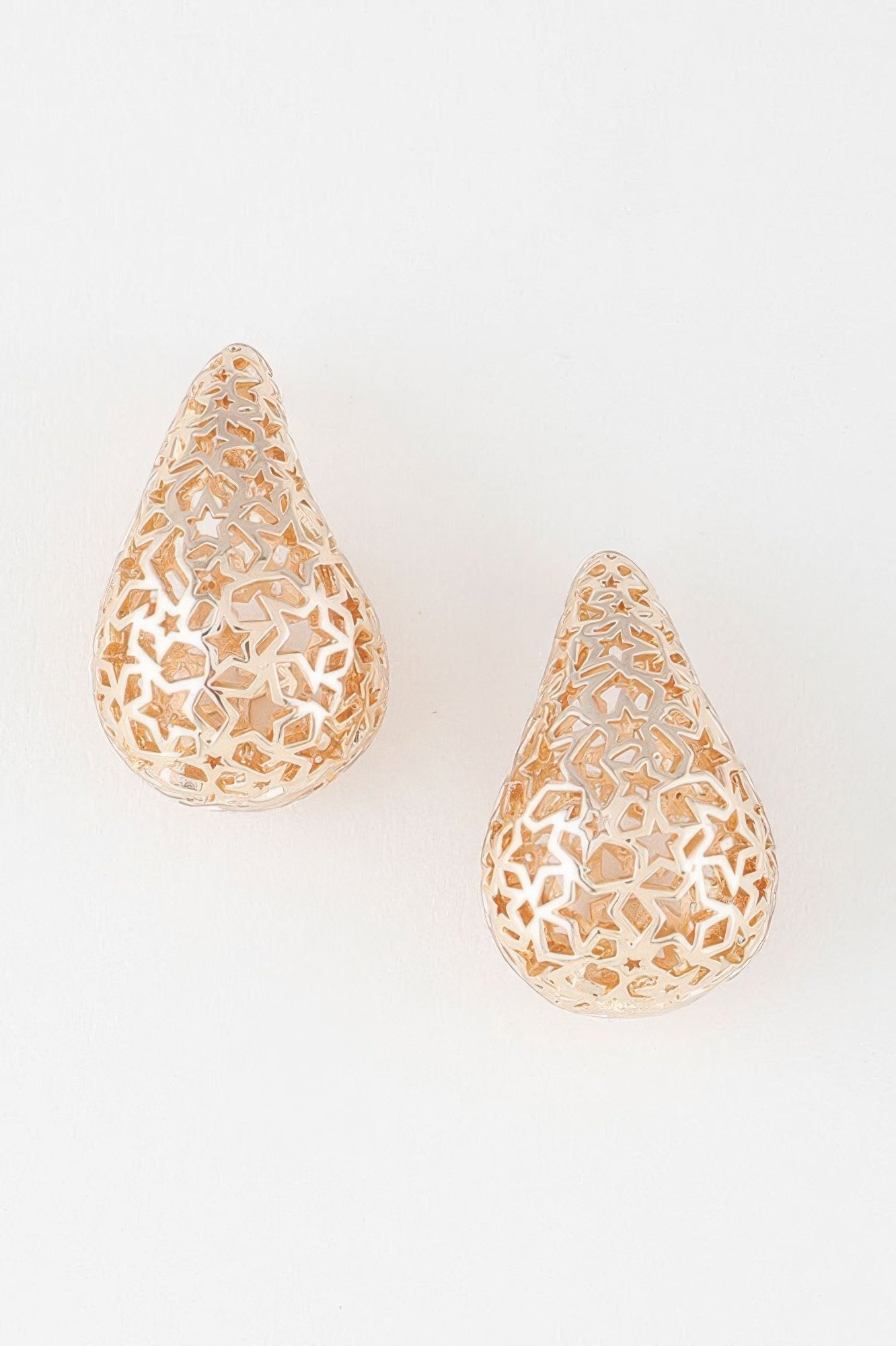 Multi Open Star In The Sky Teardrop Earrings