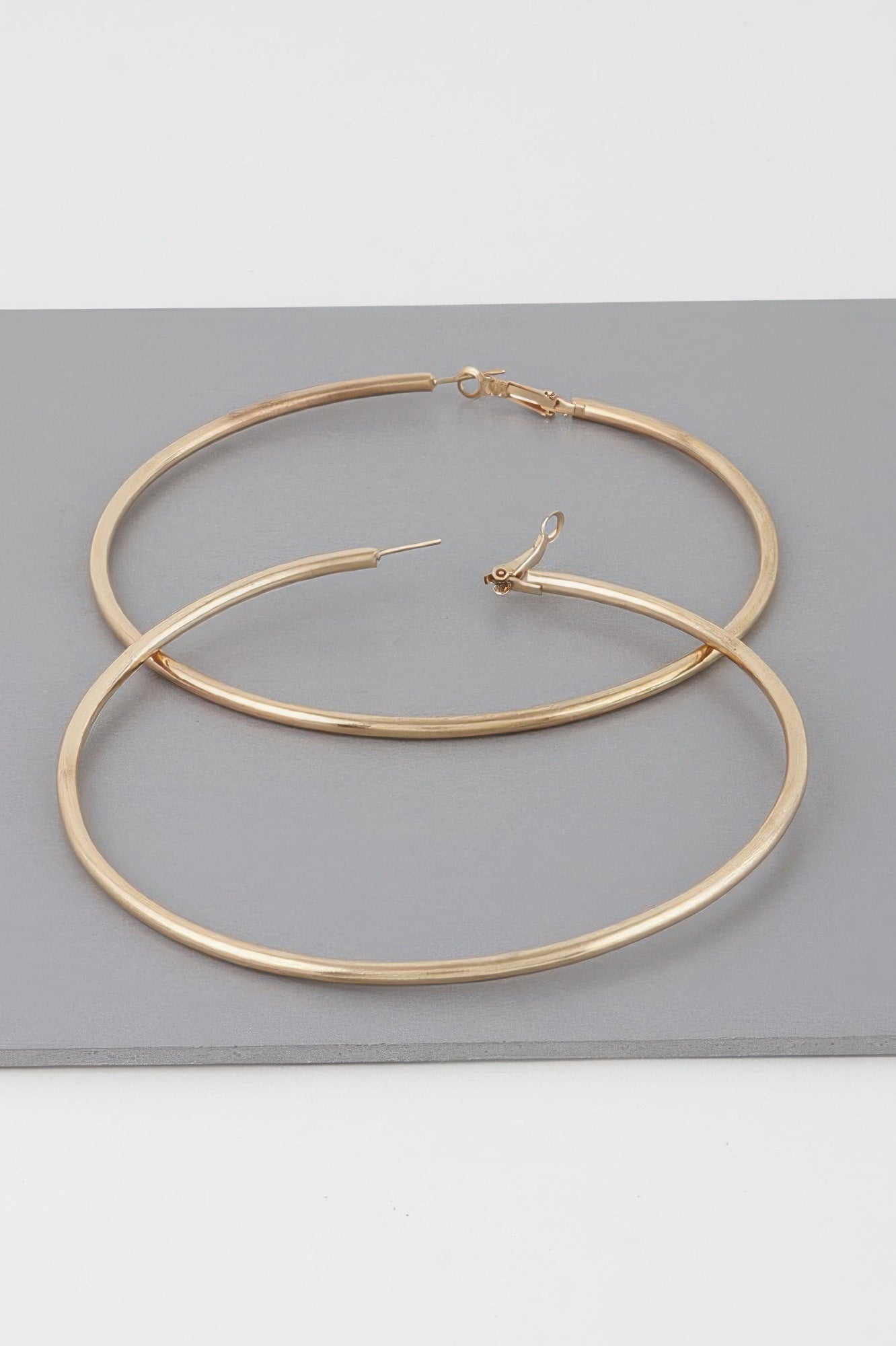 Wide Shiny Hoop Earrings