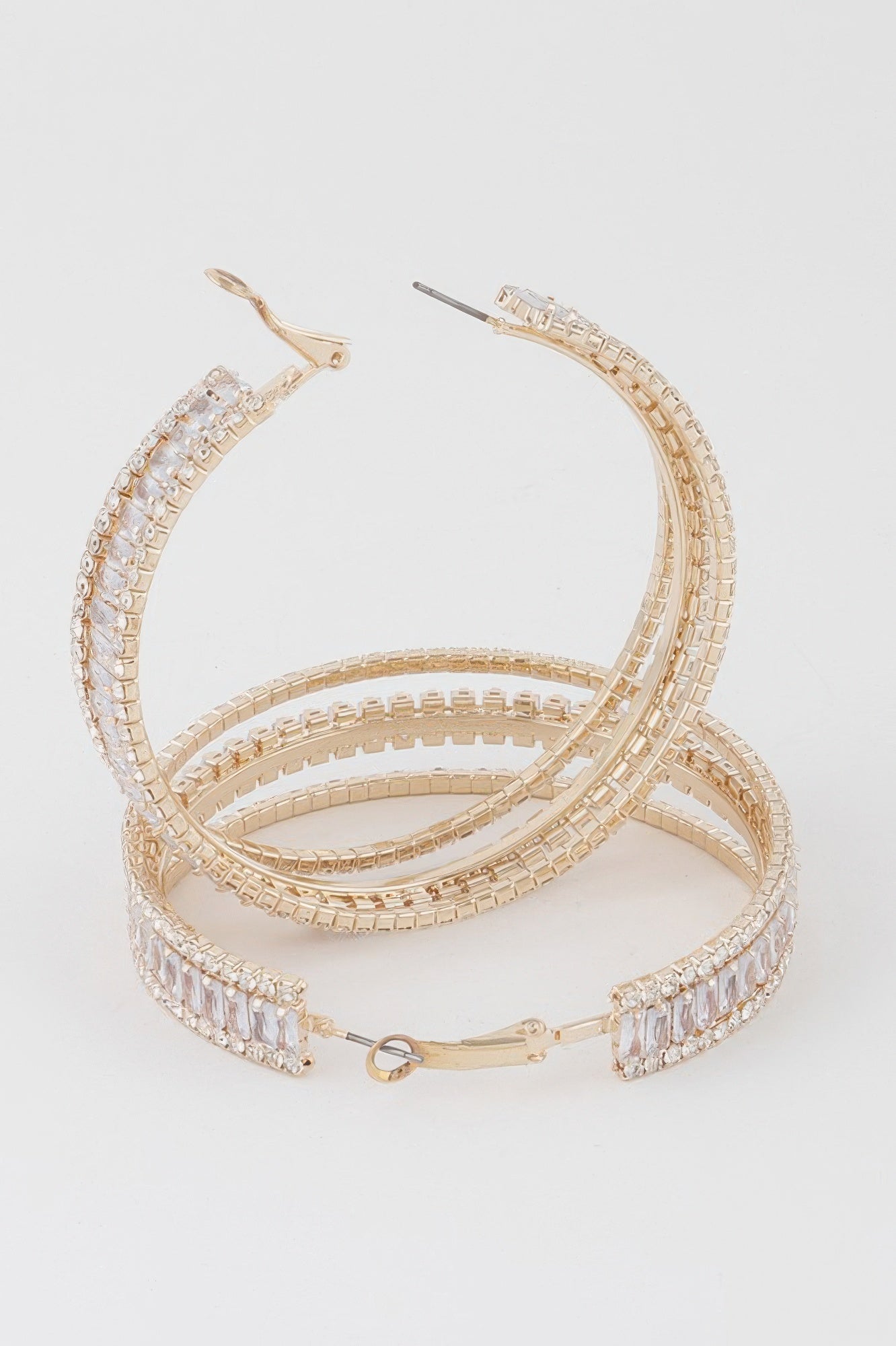Jeweled Crystal Hoop Earrings
