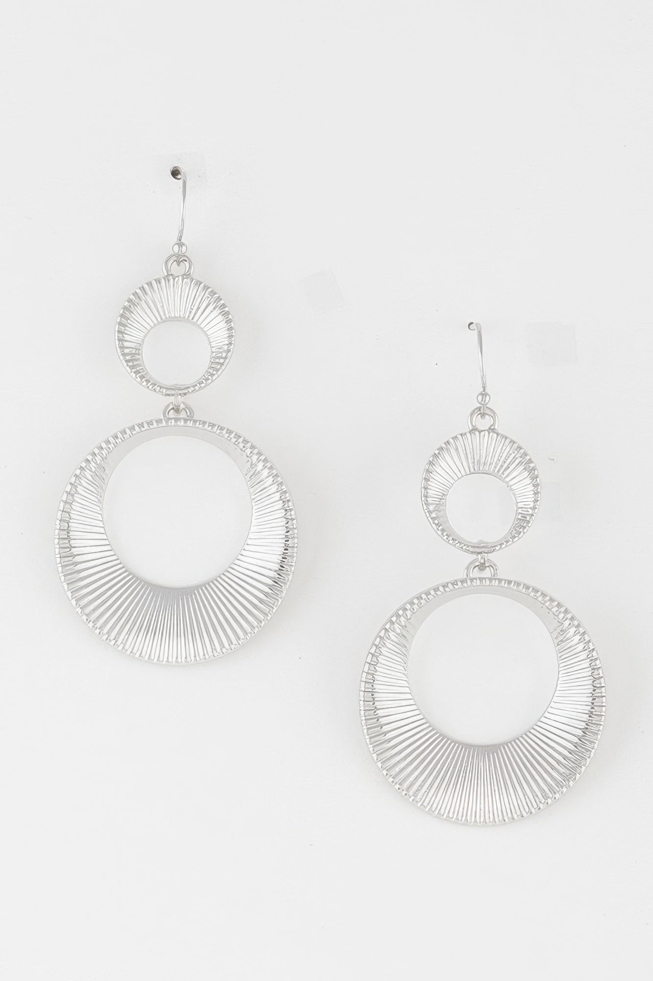 Double Rising Disk Drop Earrings