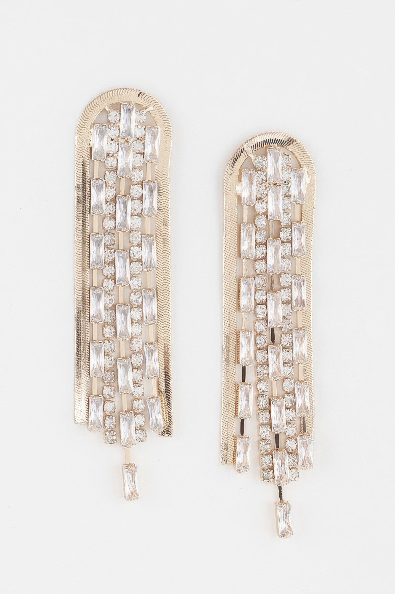 Jewel Crystal Frame Drop Earrings