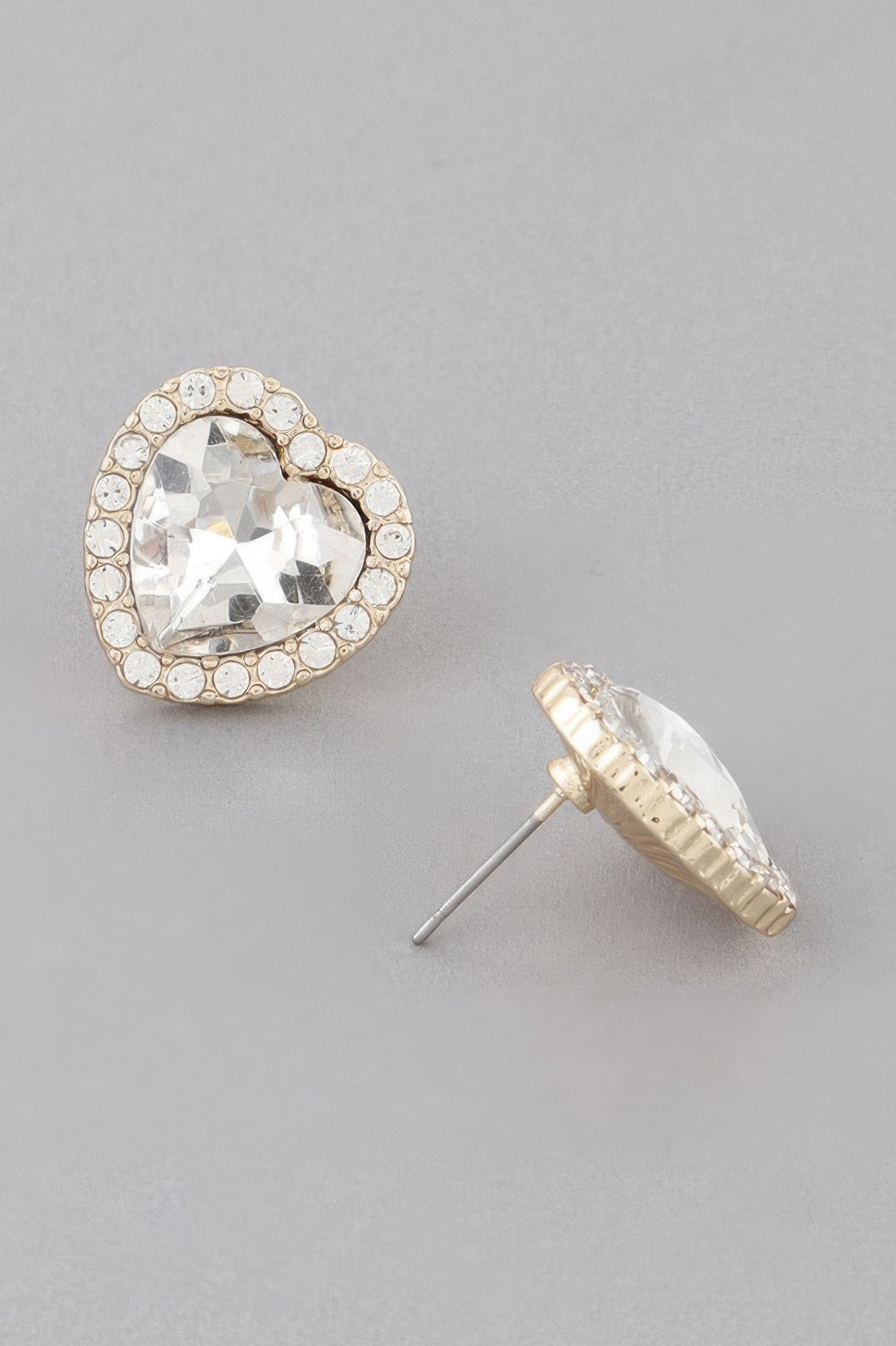 Heart Jewel Stud Earrings